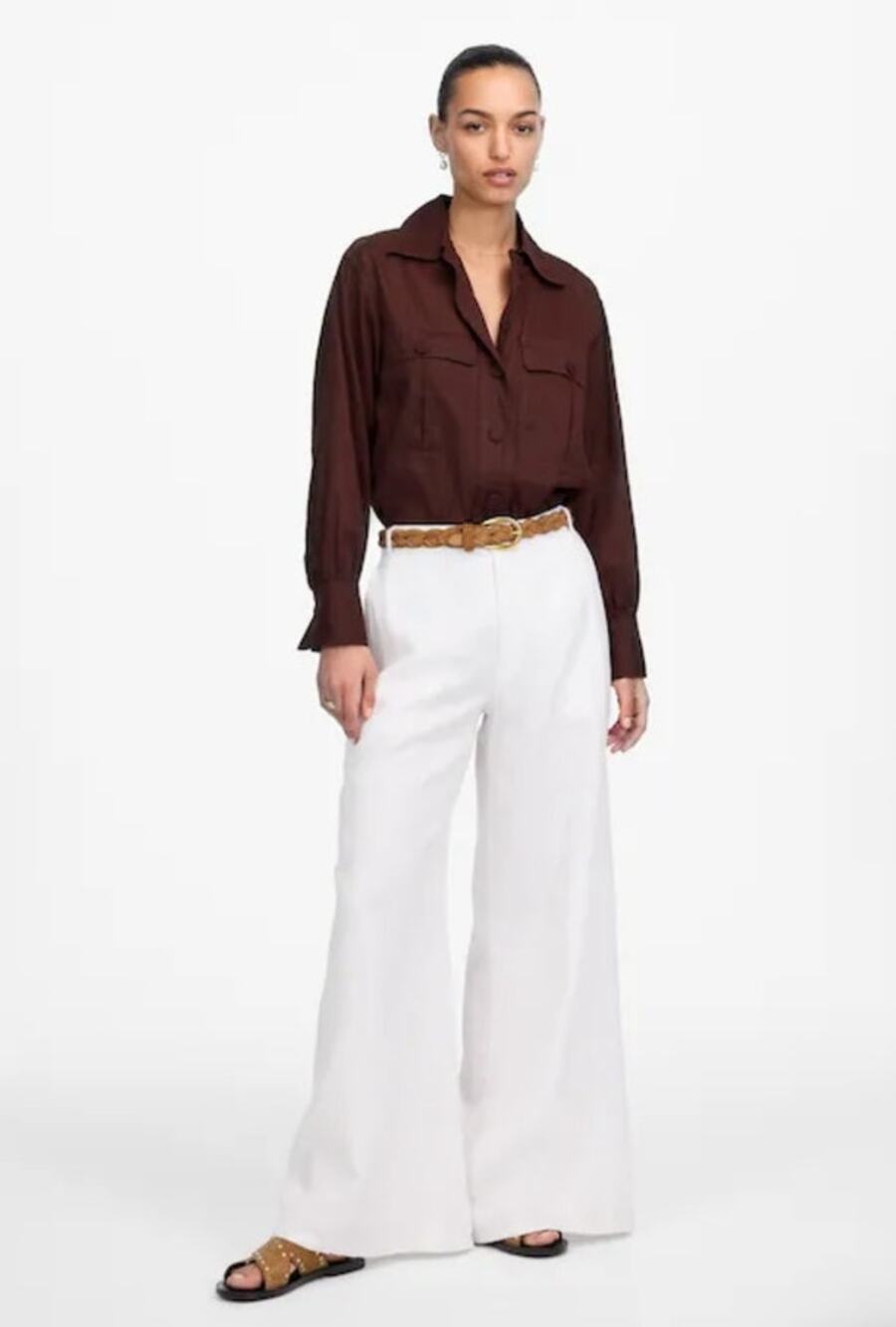 NWT Madewell Utility-Pocket Button-Up Shirt Brown XXS